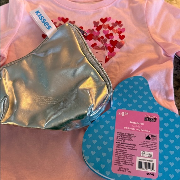Sz 2T Pink Heart T-Shirt with Hershey's Kisses Accessories - Picture 11 of 11
